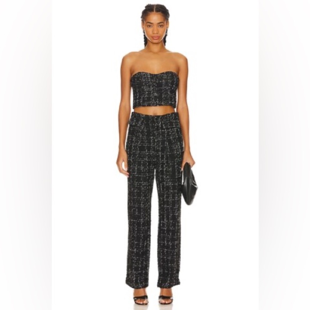 More To Come Tweed Wide-Leg Trousers Pant